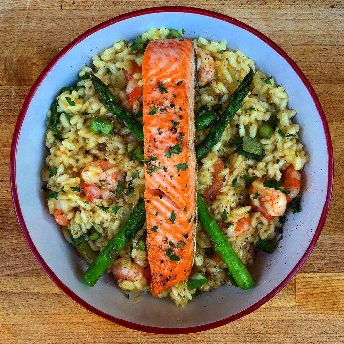 Lachs-Schellfisch-Risotto