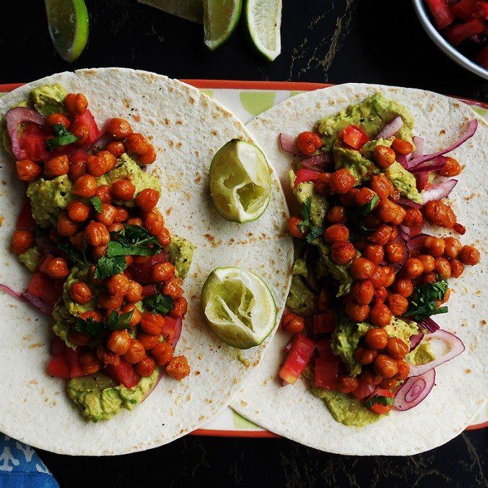 Kichererbsen-Fajitas