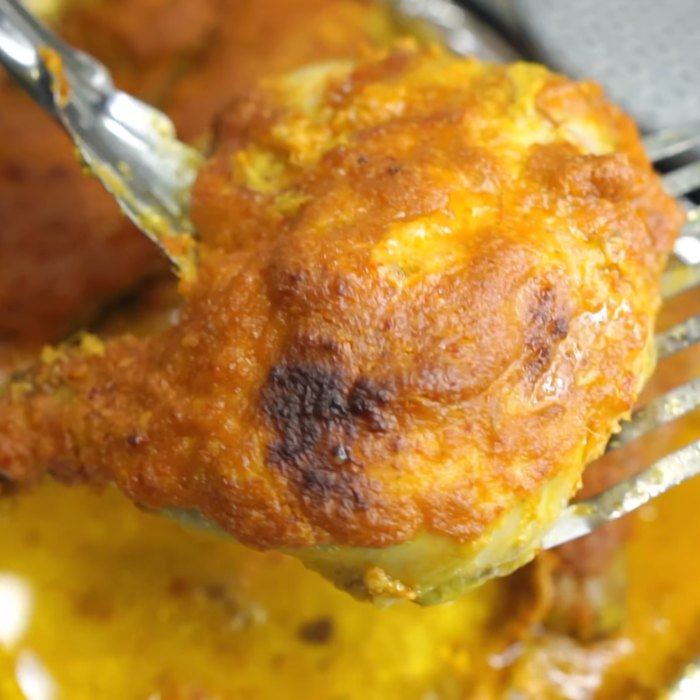Gebratenes Hähnchen mit Gewürzsoße