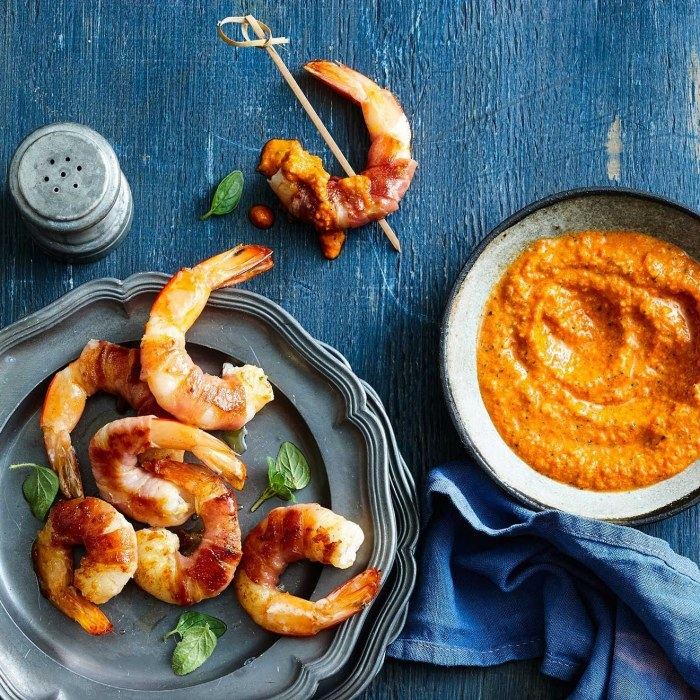 Prawns mit Romesco-Sauce