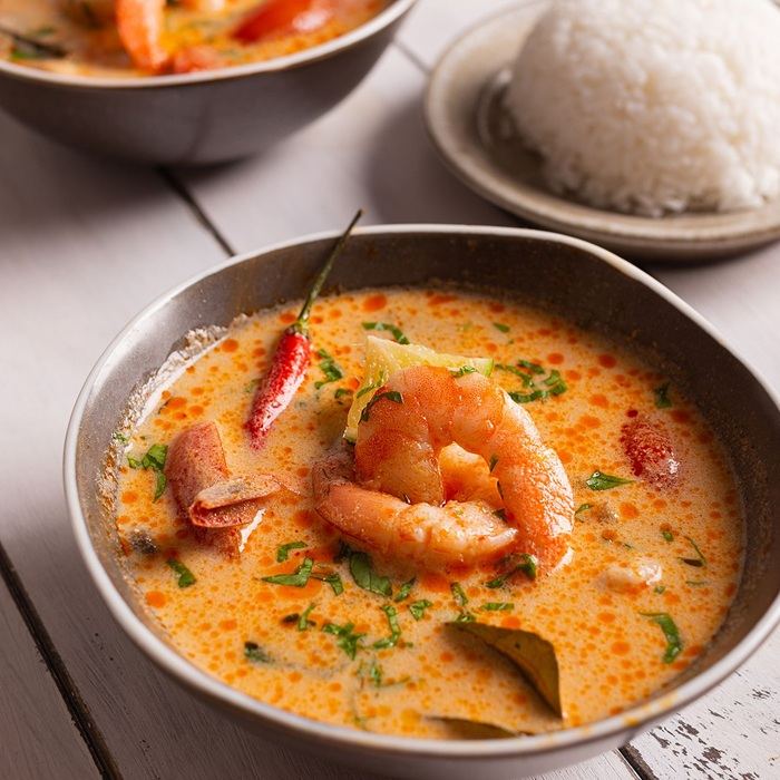 Tom-Yum-Suppe mit Krabben