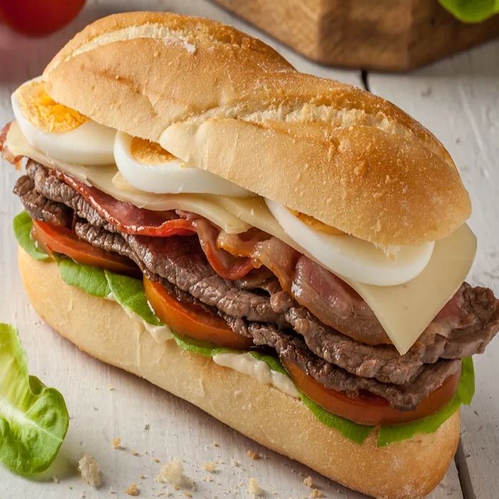 Chivito-Sandwich mit Grillfleisch