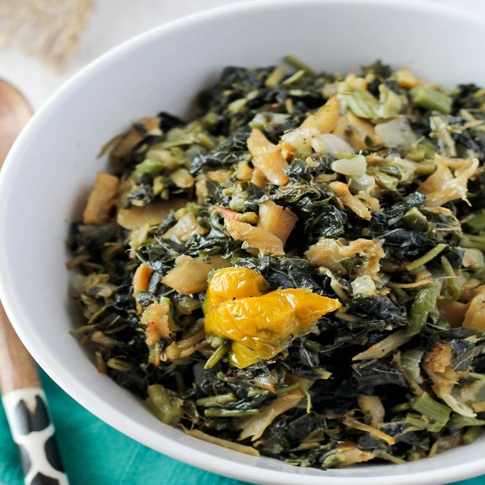 Callaloo mit Salzcod
