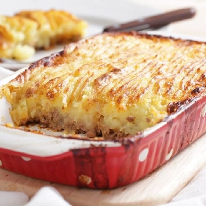 Apfel-Kartoffel-Püree mit Zimt und Speck