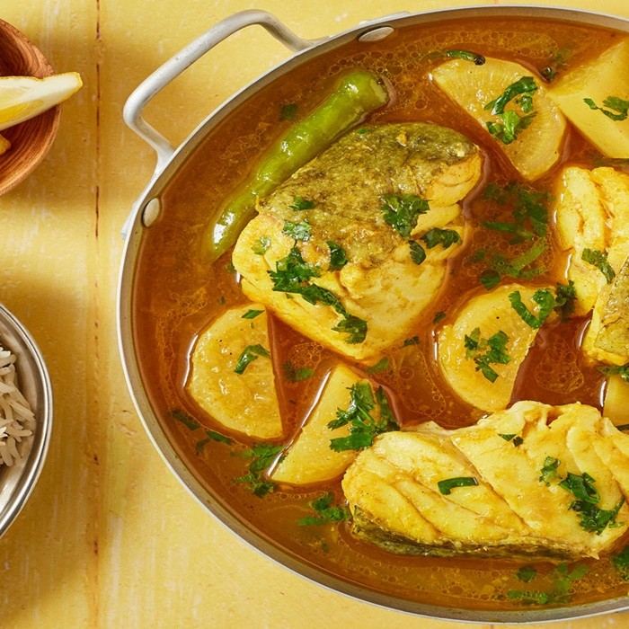 Fischcurry mit Daikon aus Bangladesch