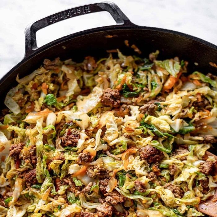 Kohl mit Hackfleisch